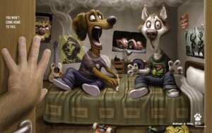 Rating: Questionable Score: 0 Tags: 16:10 4_fingers 5_fingers acoustic_guitar adolescent advertisement alternate_species anthro bed bedroom black_nose canid canine canis caught_in_the_act chair che_guevara clothed clothing desk detailed detailed_background digital_media_(artwork) disembodied_hand domestic_dog door drugs duo_focus e621 english_text fingers first_person_view front_view fully_clothed furniture furniture_lamp furrification group guitar hi_res humor inside kiss_(band) male mammal musical_instrument nightmare_fuel office_chair on_bed open_mouth parenthood plucked_string_instrument poster sitting sitting_on_bed skateboard smoking snout string_instrument table text tiago_hoisel toony url vehicle walk-in widescreen young young_anthro User: bunchy7s