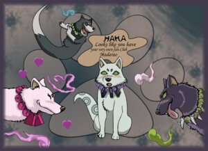 Rating: Questionable Score: 0 Tags: anthro ayakashi black_body black_fur blush canid canine canis domestic_dog e621 english_text fox fur ghost green_eyes group hakubi heart_symbol kekkaishi madarao_(kekkaishi) male mammal spirit tail text unknown_artist wolf User: bunchy7s