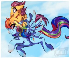 Rating: Safe Score: 0 Tags: blue_body blue_feathers blue_fur blush cloud cutie_mark duo e621 equid equine feathered_wings feathers female feral flying friendship_is_magic fur hair hasbro mammal multicolored_hair my_little_pony mythological_creature mythological_equine mythology outside pegasus purple_eyes quadruped rainbow_dash_(mlp) rainbow_hair scootaloo_(mlp) sky skyscape tail tartii wings young young_feral User: bunchy7s