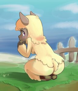 Rating: Questionable Score: 0 Tags: ajin alpaca anthro blush breasts butt camelid cloud crouching e621 embarrassed female looking_back mammal nude outside purple_eyes rear_view sky solo User: bunchy7s