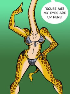 Rating: Questionable Score: 0 Tags: angry anthro bikini bottomwear breasts brown_body brown_fur cleavage clothed clothing dialogue e621 english_text female front_view fur gesture giraffe giraffid gradient_background green_background grey_bottomwear grey_clothing grey_topwear hand_gesture hand_on_hip humor long_neck mammal navel nipple_outline pointing pointing_at_self pointing_up simple_background skimpy solo spots swimwear tail text tight_clothing toonbat topwear two-piece_swimsuit yellow_body yellow_fur User: bunchy7s