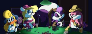 Rating: Questionable Score: 0 Tags: 2011 accessory ace_of_clubs ace_of_hearts animaniacs anthro arm_under_breast avian babs_bunny bare_breasts big_tail bird blue_eyes bow_(feature) bow_accessory bow_ribbon breast_fondling breast_play breasts card card_game card_hand card_in_tail clothed clothing clubs_(suit) collar diamonds_(suit) e621 eye_contact female fifi_la_fume fondling fur furnut gaming gloves group hair_accessory hair_bow hair_ribbon hand_on_breast hand_on_own_breast handwear hat headgear headwear heart_symbol hearts_(suit) hi_res holding_card holding_object lagomorph leporid levitating_object looking_at_another loon mammal mephitid minerva_mink mink mustelid musteline navel nine_of_hearts nipples nude pink_body pink_fur playing_card poker_chip purple_body purple_fur rabbit ribbons self_fondle shirley_the_loon skunk small_breasts spades_(suit) stack striped_skunk suit_symbol tail ten_of_hearts text tiny_toon_adventures toony topless touching_breast touching_own_breast true_musteline warner_brothers white_body white_fur User: bunchy7s