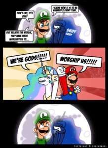 Rating: Safe Score: 0 Tags: blue_body blue_eyes blue_feathers brother_(lore) brothers_(lore) clothing comic crossover crown e621 english_text equid equine facial_hair feathered_wings feathers female feral friendship_is_magic group hair hasbro hat headgear headwear hi_res horn human lugiaangel luigi male mammal mario mario_bros moon multicolored_hair mustache my_little_pony mythological_creature mythological_equine mythology nintendo older_sibling older_sister overalls princess princess_celestia_(mlp) princess_luna_(mlp) purple_eyes royalty sibling_(lore) sister_(lore) sisters_(lore) text text_on_clothing text_on_hat text_on_headgear text_on_headwear twins_(lore) white_body white_feathers winged_unicorn wings younger_sibling younger_sister User: bunchy7s