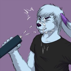 Rating: Questionable Score: 0 Tags: 1:1 anthro big_ears blue_body blue_fur clothed clothing colored e621 fur green_eyes lagomorph leporid male mammal markings mene menebunny milk mustelid one_eye_closed otter purple_body purple_fur rabbit solo suggestive suggestive_fluid wink User: bunchy7s