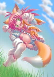 Rating: Questionable Score: 0 Tags: animal_humanoid canid canid_humanoid canine canine_humanoid clothed clothing cloud day detailed_background dipstick_tail e621 female fluffy fluffy_tail fox fox_humanoid fur grass green_eyes hair humanoid looking_at_viewer low-angle_view mammal mammal_humanoid markings orange_body orange_fur pink_hair plant renaoka sky solo tail tail_markings toony upskirt User: bunchy7s