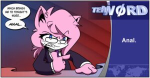 Rating: Questionable Score: 0 Tags: aeris_(vg_cats) anal blue_eyes countershading dialogue domestic_cat e621 english_text felid feline felis female fur hair mammal pink_body pink_fur pink_hair scott_ramsoomair solo text vg_cats User: bunchy7s