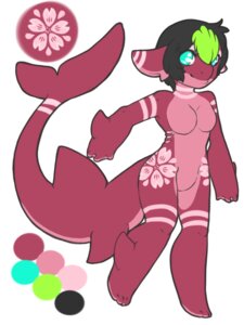 Rating: Questionable Score: 0 Tags: 2012 3:4 anthro aquatic big_tail black_hair blue_eyes breasts e621 female fin fish gills green_hair hair markings model_sheet multicolored_hair non-mammal_breasts nude nut-case pink_body seisuke shark simple_background smile solo sumika_sametsugu tail two_tone_hair User: bunchy7s