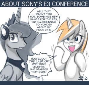 Rating: Safe Score: 0 Tags: belle_eve dialogue duo e621 electronics english_text equid equine fan_character feathered_wings feathers female feral friendship_is_magic hair hasbro headgear headphones headset horn john_joseco mammal my_little_pony mythological_creature mythological_equine mythology princess_luna_(mlp) text unicorn winged_unicorn wings User: bunchy7s