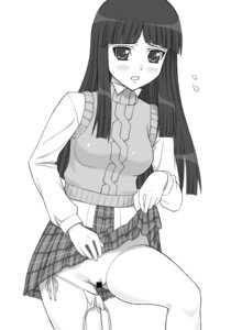 Rating: Questionable Score: 0 Tags: censored female gad_guard monochrome panties rule34 shichimenchou shinozuka_arashi side-tie_panties skirt skirt_lift underwear User: bunchy7s