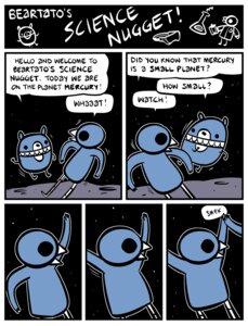 Rating: Safe Score: 0 Tags: 2011 ambiguous_gender anthro avian beak bear beartato bird comic dialogue e621 english_text greeting humor mammal nedroid reginald_(nedroid) science space speech_bubble text what User: bunchy7s