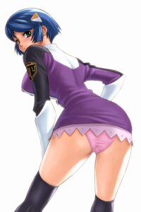 Rating: Questionable Score: 0 Tags: 1girls back black_legwear black_thighhighs blue_hair clothing dress female female_only from_behind green_eyes leaning_forward looking_back military military_uniform panties purple_dress purple_panties rule34 scheris_adjani scryed short_dress short_hair solo standing stockings thighhighs underwear uniform yasuomi User: bunchy7s
