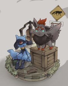 Rating: Safe Score: 0 Tags: all_fours ambiguous_gender box canid canine container crate duo e621 generation_4_pokemon generation_5_pokemon grass green_eyes looking_at_viewer mammal nintendo plant pokemon pokemon_(species) red_eyes riolu samidaro sign sitting standing tail zorua User: bunchy7s Rating: Safe Score: 0 Tags: all_fours ambiguous_gender box canid canine container crate duo e621 generation_4_pokemon generation_5_pokemon grass green_eyes looking_at_viewer mammal nintendo plant pokemon pokemon_(species) red_eyes riolu samidaro sign sitting standing tail zorua User: bunchy7s
