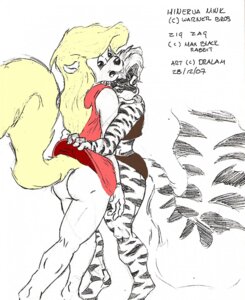 Rating: Questionable Score: 0 Tags: 2007 2010 animaniacs anthro bottomwear butt clothed clothing clothing_lift dralam duo e621 english_text female fluffy fluffy_tail hi_res looking_back mammal minerva_mink mink mustelid musteline rear_view skirt skirt_lift tail tail_under_skirt teasing text tongue tongue_out true_musteline upskirt warner_brothers zig_zag User: bunchy7s