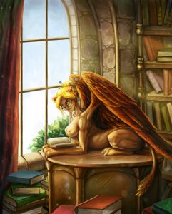 Rating: Questionable Score: 0 Tags: amber_eyes animal_body animal_humanoid areola big_breasts blonde_hair book breasts busty_feral claws curlyhair_(artist) detailed_background e621 eyewear feathered_wings feathers felid felid_humanoid female feral glasses hair humanoid humanoid_face library looking_at_viewer mammal mammal_humanoid mythological_creature mythological_sphinx mythology nipples pupils slit_pupils solo window wings User: bunchy7s
