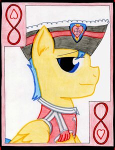 Rating: Safe Score: 0 Tags: absurd_res anthro brown_body brown_feathers card card_template clothing e621 eight_of_hearts emblem equid equine feathered_wings feathers flash_sentry_(mlp) friendship_is_magic hair hasbro hat headgear headwear heart_symbol hearts_(suit) hi_res male mammal my_little_pony mythological_creature mythological_equine mythology number pegasus playing_card playing_card_template smile solo suit_symbol the1king traditional_media_(artwork) uniform wings User: bunchy7s