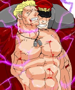 Rating: Questionable Score: 0 Tags: 2boys abs blonde_hair blood cape closed_eyes dog_tags guile hat m_bison male male_only male_ryona multiple_boys multiple_males muscles pecs ron9 rule34 straight_hair street_fighter topless User: bunchy7s