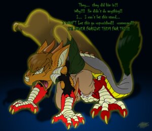 Rating: Safe Score: 0 Tags: 2012 anthro bottomwear canid canine canis catmonkshiro claws clothing dragon drakal e621 english_text jackal male mammal mythological_creature mythological_scalie mythology pants scales scalie shirt solo tail text topwear torn_clothing transformation wings User: bunchy7s