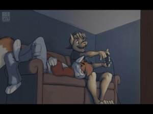 Rating: Safe Score: 0 Tags: 4:3 anthro arms_bent arms_together artist_logo backwards_baseball_cap backwards_hat baseball_cap bent_arm bent_legs black_bars canid canine canis clothed clothing controller crossed_arms detailed_background digital_media_(artwork) dipstick_tail domestic_dog dualshock duo e621 extended_arm feet_together foot_on_leg foot_on_thigh fox fur furniture game_controller gaming hand_on_arm hand_on_forearm hand_on_own_arm hand_on_own_forearm hat head_turned headgear headwear hi_res holding_controller holding_game_controller holding_object hoodah inside leg_over_edge legs_over_edge letterbox logo low-angle_view lying male mammal markings on_back over_edge playing_video_game playstation playstation_controller raised_leg sitting sofa sony_corporation sony_interactive_entertainment tail tail_markings toony touching_arm touching_forearm touching_own_arm touching_own_forearm zaush zero_(kitsunezero) User: bunchy7s