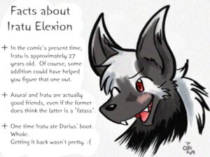 Rating: Safe Score: 0 Tags: 2009 anthro canid canine canis demon e621 english_text information iratu_elexion male mammal one_eye_closed simple_background slightly_damned smile solo text the-chu white_background wink wolf User: bunchy7s Rating: Safe Score: 0 Tags: 2009 anthro canid canine canis demon e621 english_text information iratu_elexion male mammal one_eye_closed simple_background slightly_damned smile solo text the-chu white_background wink wolf User: bunchy7s