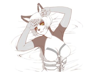 Rating: Questionable Score: 0 Tags: armwear big_breasts breasts cleavage clothed clothing corset e621 elbow_gloves felid female gloves hair handwear hyoushi_maigo japanese lingerie looking_at_viewer lying mammal on_back simple_background solo topwear white_background white_hair User: bunchy7s