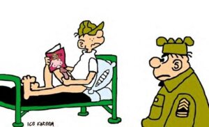 Rating: Explicit Score: 0 Tags: 2boys army_hat army_uniform bed beetle_bailey beetle_bailey_(character) bent_knee bottomless erection frown holding_penis ice_kareem looking_at_another male male_only masturbation penis porn_magazine rule34 sergeant_snorkel soldiers t-shirt tagme User: bunchy7s