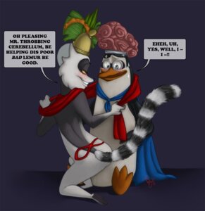 Rating: Questionable Score: 0 Tags: 2011 adelie_penguin avian bird blue_eyes brush-tailed_penguin dialogue dreamworks duo e621 english_text eyewear feet feral goggles headgear king_julien kowalski_(madagascar) lemur madagascar_(series) male mammal penguin prehensile_feet primate ring-tailed_lemur seductive simple_background smile strepsirrhine tail text the_penguins_of_madagascar toes tsuyagami User: bunchy7s