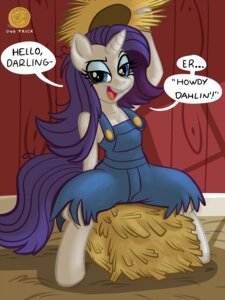 Rating: Safe Score: 0 Tags: 1trick 2014 anthro anthrofied barn bedroom_eyes biped blue_eyes blue_eyeshadow breasts cleavage clothed clothing dialogue e621 english_text equid equine eyeshadow female friendship_is_magic hair half-closed_eyes hasbro hat hay hay_bale headgear headwear hi_res horn looking_at_viewer makeup mammal messy_hair my_little_pony mythological_creature mythological_equine mythology narrowed_eyes overalls purple_hair rarity_(mlp) seductive sitting solo straw_hat text unicorn wood User: bunchy7s