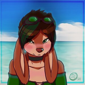 Rating: Safe Score: 0 Tags: 1:1 ambiguous_gender anthro arm_warmers armwear blush cainethelongshot choker clothed clothing cloud detailed_background e621 eyewear ezzie goggles green_eyes hair jewelry lagomorph leporid looking_at_viewer mammal necklace outside rabbit sea seascape seaside seductive short_hair sky smile solo swimwear water User: bunchy7s