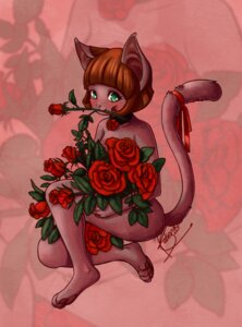 Rating: Safe Score: 0 Tags: anthro belsevuka biped claire_(brindle) crouching domestic_cat e621 feet felid feline felis female flower green_eyes hair hindpaw mammal nude orange_hair pawpads paws pinup plant pose ribbons rose_(flower) solo tail User: bunchy7s