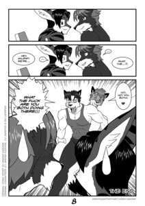 Rating: Safe Score: 0 Tags: abs anthro anupap biceps canid canine canis comic dialogue digital_media_(artwork) domestic_dog duo_focus e621 embarrassed english_text greyscale group heart_symbol male male/male mammal monochrome multiple_scenes muscular pecs profanity smile text User: bunchy7s