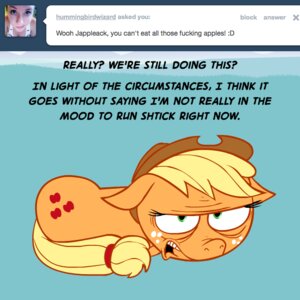 Rating: Safe Score: 0 Tags: 1:1 angry applejack_(mlp) ask_blog ask_jappleack blonde_hair clothing cutie_mark dialogue e621 earth_pony english_text equid equine eyelashes female feral friendship_is_magic green_eyes hair hasbro hat headgear headwear horse hotdiggedydemon looking_at_viewer mammal my_little_pony pony profanity solo tail text toony tumblr user_message username User: bunchy7s Rating: Safe Score: 0 Tags: 1:1 angry applejack_(mlp) ask_blog ask_jappleack blonde_hair clothing cutie_mark dialogue e621 earth_pony english_text equid equine eyelashes female feral friendship_is_magic green_eyes hair hasbro hat headgear headwear horse hotdiggedydemon looking_at_viewer mammal my_little_pony pony profanity solo tail text toony tumblr user_message username User: bunchy7s