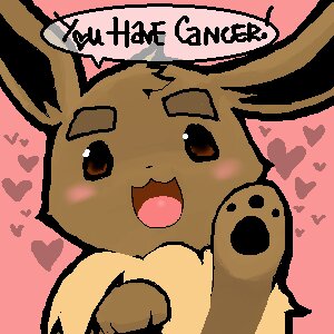 Rating: Safe Score: 0 Tags: 1:1 ambiguous_gender blush brown_body brown_eyes brown_fur cancer_(disease) canid canine dialogue digital_media_(artwork) e621 eevee english_text eyebrows fur generation_1_pokemon heart_symbol humor long_ears looking_at_viewer low_res mammal nintendo oekaki open_mouth open_smile paws pink_background pokemon pokemon_(species) simple_background smile solo speech_bubble talking_to_viewer text tongue unknown_artist what User: bunchy7s