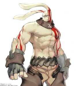 Rating: Questionable Score: 0 Tags: abs anthro athletic belt biceps biped blood bodily_fluids bottomwear clothed clothing collar e621 empty_eyes frown fur gloves handwear lagomorph leporid male mammal muscular muscular_anthro muscular_male pants pecs pose rabbit simple_background solo standing tan_body tan_fur topless uleezoo white_background white_body white_eyes white_fur User: bunchy7s