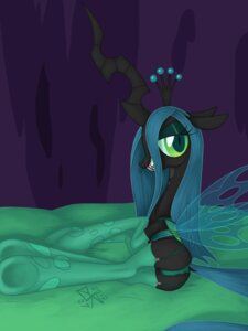 Rating: Questionable Score: 0 Tags: 2012 3:4 arthropod butt changeling_(mlp) clothing crown digital_media_(artwork) e621 fangs female feral friendship_is_magic green_eyes green_hair hair hasbro headgear hi_res horn insect_wings ldr legwear long_hair looking_at_viewer my_little_pony panties presenting quadruped queen_chrysalis_(mlp) smile solo stockings tail teeth underwear wings User: bunchy7s