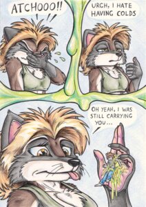 Rating: Safe Score: 0 Tags: accident anthro black_nose bodily_fluids brown_body brown_fur canid canine canis cerberus_(tirrel) chest_tuft clothed clothed_anthro clothed_female clothed_macro clothed_male clothing comic dialogue duo e621 english_text excessive_snot female female_anthro fur grey_body grey_fur hair holding_character humor larger_anthro larger_clothed larger_female macro macro_anthro macro_female male male_anthro mammal micro micro_anthro micro_in_hand multicolored_body multicolored_fur not_big_and_not_clever procyonid raccoon rachel_(tirrel) size_difference smaller_anthro smaller_clothed smaller_male sneeze sneezing_on_another snot text tirrel tongue tongue_out tuft white_body white_fur wolf User: bunchy7s