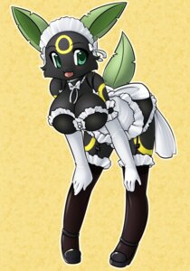 Rating: Safe Score: 0 Tags: accessory alternative_fashion anthro bent_over big_breasts breasts cleavage clothed clothing digital_media_(artwork) e621 eeveelution female frilly frilly_accessory frilly_hairband generation_2_pokemon generation_4_pokemon goth green_eyes hair_accessory hairband hi_res hybrid leafeon legwear maid_uniform moonberri nintendo pokemon pokemon_(species) shaded solo spazzykoneko stockings umbreon uniform User: bunchy7s