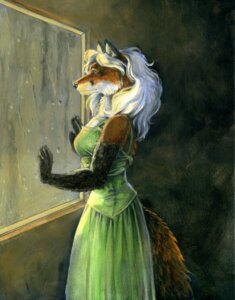 Rating: Safe Score: 0 Tags: anthro backless_clothing backless_dress bleak_ambiance canid canine clothing dress e621 female fox green_clothing green_dress heather_bruton inside mammal raining red_fox solo tail true_fox window User: bunchy7s