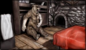 Rating: Questionable Score: 0 Tags: 2012 5_fingers 5_toes artist_logo basement bear bed black_nose bodily_fluids book bookshelf brown_body brown_fur claws drooling e621 fangs feet fingers fireplace fur furniture inside logo male mammal mid_transformation nipples open_mouth pawpads saliva solo splice_(artist) teeth toes transformation User: bunchy7s