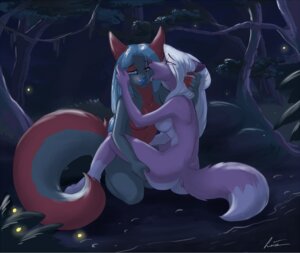 Rating: Questionable Score: 0 Tags: 2012 ambient_arthropod ambient_firefly ambient_insect anthro arthropod blue_eyes breasts canid canine casual_nudity cinnamonhunter convenient_censorship cuddling detailed_background digitigrade dipstick_tail duo e621 female female/female forest fox fur hair hand_behind_head hand_on_head kneeling licking love mammal markings nature night nude outside plant scenery side_boob sinqus sitting tail tail_markings temrin_sanjem tongue tongue_out translucent translucent_hair tree User: bunchy7s