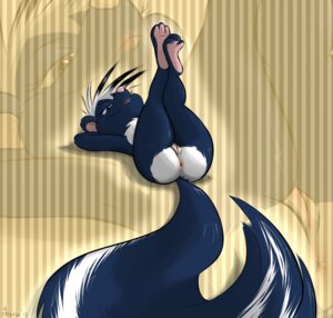 Rating: Explicit Score: 0 Tags: 2013 3_toes anthro anus big_tail biped black_body black_fur blue_eyes butt closed_smile dated e621 erica feet female fur genitals hair hi_res long_tail lying mammal markings mephitid mouth_closed nude nude_anthro nude_female pattern_background presenting presenting_hindquarters ribnose simple_background skunk smile soles solo source_request striped_background striped_body striped_fur striped_markings striped_tail stripes tail tail_markings toes unavailable_at_source vulva white_body white_fur white_hair zoom_layer User: bunchy7s