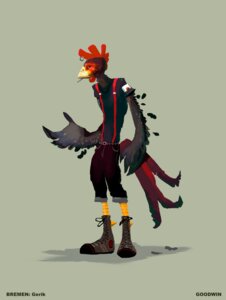 Rating: Safe Score: 0 Tags: anthro avian avian_caruncle beak bird chicken chris_goodwin cigarette clothing comb_(anatomy) comb_piercing converse crest_piercing dewlap_(anatomy) e621 fairy_tales feathers footwear furgonomic_piercing furgonomics galliform head_crest male phasianid piercing simple_background sneaker_boots solo suspenders town_musicians_of_bremen wattle User: bunchy7s