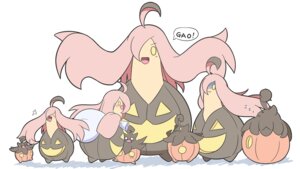 Rating: Safe Score: 0 Tags: 16:9 ambiguous_gender e621 elemental_creature fangs flora_fauna generation_6_pokemon gourgeist group hair_hand nekonorin nintendo not_furry plant pokemon pokemon_(species) prehensile_hair pumpkaboo simple_background size_difference teeth text white_background widescreen User: bunchy7s