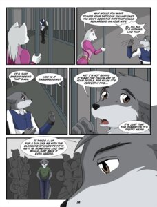 Rating: Safe Score: 0 Tags: anthro black_body black_fur brown_eyes canid canine canis claws clothed clothing comic dialogue e621 english_text fangs female fur grey_body grey_fur iuana_(raven_wolf) kurapika male mammal mephitid military prison raven_wolf scar skunk teddy_conner teeth text uniform white_body white_fur wolf zack_magellan User: bunchy7s