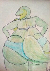 Rating: Safe Score: 0 Tags: anthro big_butt bikini biped butt clothed clothing e621 female green_body green_skin hi_res huge_butt jessyjizzy looking_at_viewer looking_back overweight overweight_anthro overweight_female reptile scalie snake solo standing swimwear two-piece_swimsuit User: bunchy7s
