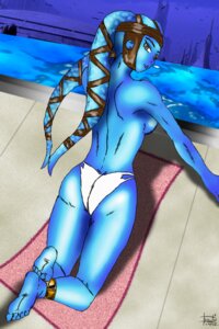 Rating: Questionable Score: 0 Tags: 1girls aayla_secura anklet barefoot bikini_bottom blue_skin female female_only jedi lying_on_stomach no_bra rule34 seiginotora solo star_wars tagme topless topless_bikini topless_female towel twi'lek User: bunchy7s