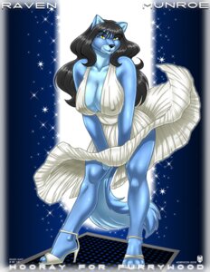 Rating: Questionable Score: 0 Tags: 2008 4_toes amber_eyes ankle_strap_heels anthro big_breasts biped black_hair black_nose blue_background blue_body blue_fur blue_hair breasts canid canine canis claws cleavage clothed clothing digital_media_(artwork) dress e621 english_text feet female footwear fur hair high_heeled_sandals high_heels hindpaw huge_breasts long_hair looking_at_viewer mammal marilyn_monroe markings max_blackrabbit mole_(marking) paws plantigrade pose raven_hunt sandals shoes signature simple_background smile solo sparkles standing tail text the_seven_year_itch toe_claws toes white_clothing white_footwear white_high_heels wind wind_lift wolf yellow_eyes User: bunchy7s