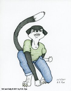 Rating: Safe Score: 0 Tags: 2011 3_toes angry anthro bared_fangs bodily_fluids bottomwear cally clothed clothing copyright_symbol crying denim denim_bottomwear denim_clothing domestic_cat e621 feet felid feline felis female full-length_portrait fully_clothed jeans mammal pants portrait r.e._dye solo symbol tail tan_claws tears toes traditional_media_(artwork) User: bunchy7s