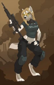 Rating: Safe Score: 0 Tags: 2013 anthro barefoot biped blonde_hair canid canine canis clothing debris digital_media_(artwork) digitigrade e621 eyewear feet female fingerless_gloves future gas_mask glasses gloves gun hair handwear knee_pads koul koul_fardreamer long_hair mammal mask midriff mk14_mod0 navel pose ranged_weapon rifle russian scope smile smoke solo tail weapon wolf wolfy-nail User: bunchy7s