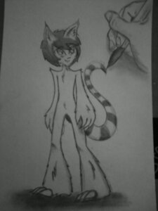 Rating: Safe Score: 0 Tags: 3:4 anthro disembodied_hand drawing_(action) duo e621 felid grandfathered_content greyscale male mammal monochrome nude simple_background solo_focus standing tail traditional_media_(artwork) unknown_artist unknown_species white_background User: bunchy7s