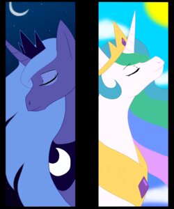 Rating: Safe Score: 0 Tags: 5:6 day duo e621 equid equine female feral friendship_is_magic hasbro hi_res horn horse kourabiedes mammal moon my_little_pony night pony princess princess_celestia_(mlp) princess_luna_(mlp) royalty sibling_(lore) simple_background sister_(lore) sisters_(lore) sky star starry_sky sun toony User: bunchy7s